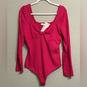 NWT Heatherly Long Sleeve Ribbed Bodysuit - Pink